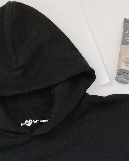 Semicolon Black Hoodie close up