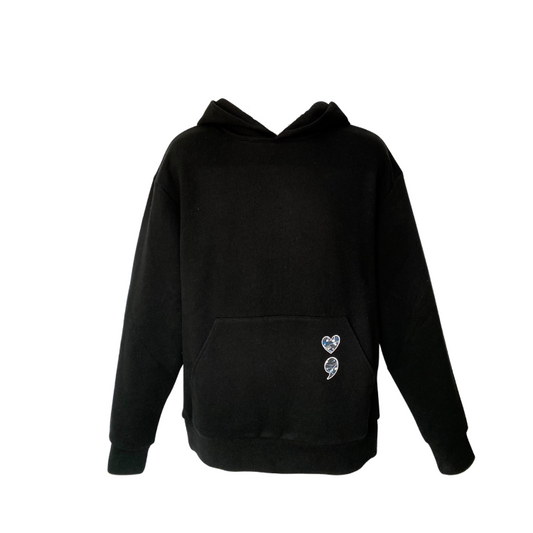 Semicolon Black Hoodie